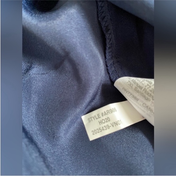 J. Crew Sleeveless Summer Dress Magenta Navy Blue smocked-neck midi dress size 6 - Picture 15 of 16